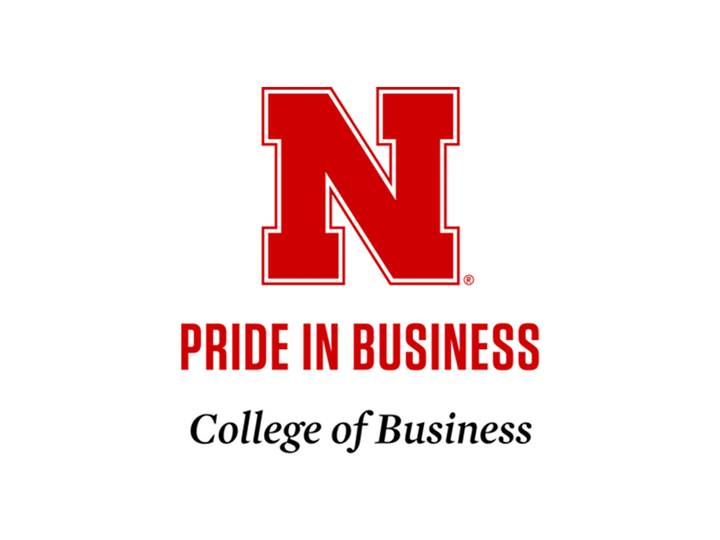 Red "N" logo with text "Pride in Business, College of Business" below.